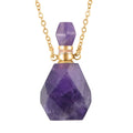 Amethyst Perfume Bottle Pendant Necklace 18-20 Inches in Goldtone 90.00 ctw - Sticky add to cart bar