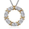 Moissanite Pendant Necklace 20 Inches in Vermeil YG and Platinum Over Sterling Silver 1.50 ctw - Sticky add to cart bar