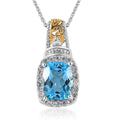 Marambaia Topaz and Multi Gemstone Pendant Necklace 20 Inches in Vermeil Yellow Gold and Platinum Over Sterling Silver 2.85 ctw - Sticky add to cart bar