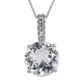 White Topaz Pendant Necklace 20 Inches in Platinum Over Sterling Silver 5.65 ctw - Sticky add to cart bar