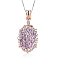 Narsipatnam Purple Spinel Pendant Necklace 20 Inches in Vermeil RG and Platinum Over Sterling Silver 1.50 ctw