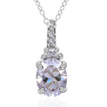 Concave Cut Moissanite Pendant Necklace 18 Inches in Platinum Over Sterling Silver 2.40 ctw - Sticky add to cart bar
