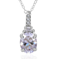 Concave Cut Moissanite Pendant Necklace 18 Inches in Platinum Over Sterling Silver 2.40 ctw