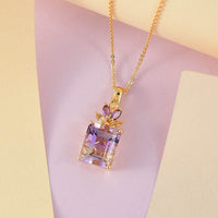 AAA Anahi Ametrine Pendant Necklace, Multi Gemstone Accent Pendant Necklace, 20 Inch Necklace in Vermeil Yellow Gold Over Sterling Silver, Unique Gift For Her 4.50 ctw
