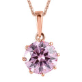 Pink and White Moissanite Pendant Necklace 20 Inches in Vermeil Rose Gold Over Sterling Silver 2.60 ctw - Sticky add to cart bar