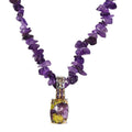 Tasmanian Stichtite and Amethyst Pendant Necklace 20 Inches in Vermeil YG and Platinum Over Sterling Silver 90.00 ctw - Sticky add to cart bar