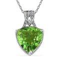 Chartreuse Quartz (Triplet) and White Zircon Pendant Necklace 20 Inches in Platinum Over Sterling Silver 6.25 ctw - Sticky add to cart bar