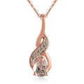 Marropino Morganite and White Zircon Pendant Necklace 20 Inches in Vermeil Rose Gold Over Sterling Silver 0.50 ctw - Sticky add to cart bar