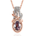 Tanzanian Lavender Spinel and White Zircon Pendant Necklace 20 Inches in Vermeil Rose Gold Over Sterling Silver 0.70 ctw - Sticky add to cart bar