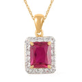 Lab Created Opal, White Zircon Pendant Necklace (18 Inches) in Sterling Silver 3.60 ctw - Sticky add to cart bar