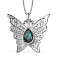 Malagasy Labradorite 6.25 ctw Butterfly Pendant Necklace in Platinum Over Copper with Magnet and Stainless Steel 20 Inches, Tarnish-Free, Waterproof, Sweat Proof Jewelry - Sticky add to cart bar