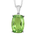 Chartreuse Quartz Solitaire Pendant Necklace (20 Inches) in Stainless Steel 7.25 ctw , Tarnish-Free, Waterproof, Sweat Proof Jewelry - Sticky add to cart bar