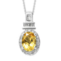 Premium Brazilian Heliodor and Diamond Halo Pendant Necklace 20 Inches in Platinum Over Sterling Silver 0.90 ctw - Sticky add to cart bar