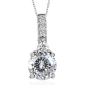 120 Facets Moissanite Pendant Necklace 20 Inches in Platinum Over Sterling Silver 1.35 ctw - Sticky add to cart bar