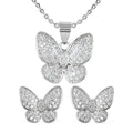 Austrian Crystal Necklace (18 inches) and Earrings in Silvertone 0.90 ctw - Sticky add to cart bar