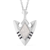 Marvelous Meteorite Anchor Pendant in Sterling Silver with Stainless Steel Necklace 20 Inches