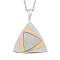 Marvelous Meteorite Trio Pendant in 14K YG Over and Sterling Silver with Stainless Steel Necklace 20 Inches 2.50 ctw - Sticky add to cart bar
