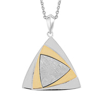 Marvelous Meteorite Trio Pendant in 14K YG Over and Sterling Silver with Stainless Steel Necklace 20 Inches 2.50 ctw