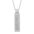 Marvelous Meteorite Baguette Shape Pendant Necklace 20 Inches in Stainless Steel - Sticky add to cart bar