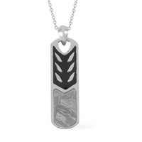 Marvelous Meteorite Fancy Shape Pendant Necklace 20 Inches in Stainless Steel