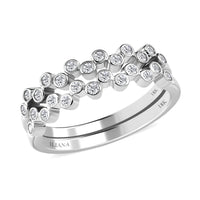 Iliana 18K White Gold G-H SI1 Diamond Set of 2 Half Eternity Band Ring (Size 7.0) 4.10 Grams 0.33 ctw