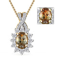 TLV AAA Turkizite, Moissanite Pendant Necklace (20 Inches) in Vermeil YG Over Sterling Silver 0.85 ctw - Sticky add to cart bar