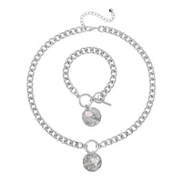 Freshwater Pearl Necklace 20 Inches and Bracelet 7.50 In in Silvertone