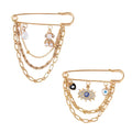 Simulated Pearl, Austrian Crystal Enameled Set of 2 Teddy Bear and Heart Brooch in Goldtone - Sticky add to cart bar