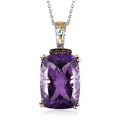 Amethyst and Orissa Rhodolite Garnet Pendant Necklace 20 Inches in Platinum Over Sterling Silver 26.00 ctw - Sticky add to cart bar