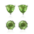 Chartreuse Quartz Set of 2 Stud Earrings in Stainless Steel 8.70 ctw , Tarnish-Free, Waterproof, Sweat Proof Jewelry - Sticky add to cart bar