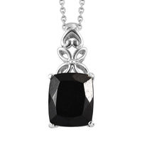 D'Joy Australian Black Tourmaline 5.85 ctw Solitaire Pendant Necklace in Stainless Steel 20 Inches, Tarnish-Free, Waterproof, Sweat Proof Jewelry