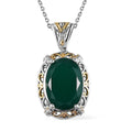Karis Verde Onyx Solitaire Pendant Necklace (20 Inches) in 18K YG Plated, Platinum Bond and Stainless Steel 9.50 ctw , Tarnish-Free, Waterproof, Sweat Proof Jewelry - Sticky add to cart bar