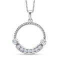 Moissantie Circle Pendant Necklace (20 Inches) in Platinum Over Sterling Silver 0.50 ctw - Sticky add to cart bar