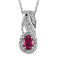 Premium Ouro Fino Rubellite and White Zircon Pendant Necklace 20 Inches 0.50 ctw - Sticky add to cart bar