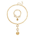 Simulated Pearl Necklace 20-22 Inches and Bracelet 7-8In in Silvertone - Sticky add to cart bar