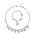Simulated Pearl Necklace 20-22 Inches and Bracelet 8In in Silvertone - Sticky add to cart bar