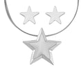 Set of Star Necklace (18-22 Inches) and Earrings in Silvertone - Sticky add to cart bar