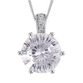 Lustro Stella Finest CZ Pendant Necklace (18 Inches) in Rhodium Over Sterling Silver 3.10 ctw - Sticky add to cart bar