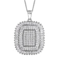 Lustro Stella Finest CZ Pendant Necklace 18 Inches in Rhodium Over Sterling Silver 4.80 ctw - Sticky add to cart bar