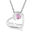 Simulated Pink Diamond Heart Pendant Necklace (20 Inches) in Sterling Silver and Stainless Steel 0.85 ctw - Sticky add to cart bar