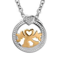 Pendant Necklace 20 Inches in 14K YG Over and Sterling Silver and Stainless Steel
