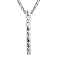 Simulated Multi Color Diamond Pendant in Sterling Silver with Stainless Steel Necklace 20 Inches 0.10 ctw - Sticky add to cart bar