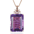 AAA Rose De France Amethyst, Multi Gemstone Pendant Necklace (20 Inches) in Vermeil RG Over Sterling Silver 23.85 ctw - Sticky add to cart bar