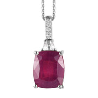 Masoala Sapphire and White Zircon Pendant with Chain (Size 20)