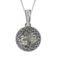One Time Only Tahitian Cultured Pearl 11-12mm, Diamond Pendant Necklace (18 Inches) in Rhodium Over Sterling Silver 0.05 ctw