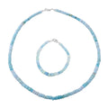 Enhanced Blue Opal Beaded Necklace 18 Inches and Bracelet 7.25In in Rhodium Over Sterling Silver 100.00 ctw - Sticky add to cart bar