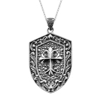 Bali Legacy Sterling Silver Cross Men's Pendant Necklace 24 Inches 13.65 Grams