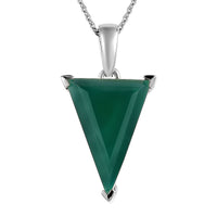 Verde Onyx Solitaire Pendant Necklace 20 Inches in Platinum Over Sterling Silver 7.00 ctw