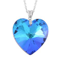 Simulated Blue Sapphire Heart Pendant Necklace 20 Inches in Rhodium Over Sterling Silver and Stainless Steel - Sticky add to cart bar