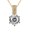 Moissanite Pendant Necklace 20 Inches in Vermeil Yellow Gold Over Sterling Silver 2.75 ctw - Sticky add to cart bar